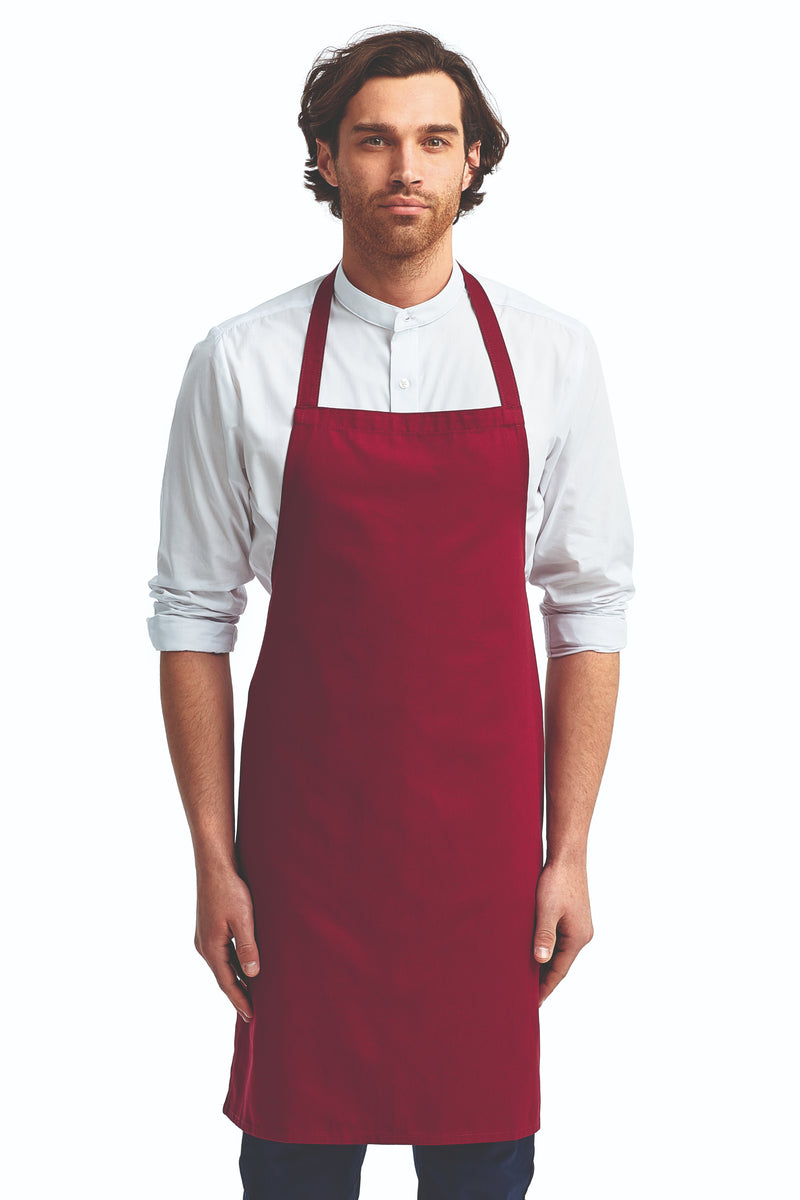 Burgundy Organic Cotton Bib Apron (No Pockets) – ApronWarehouse