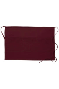 Maroon Deluxe Half Bistro Apron (3 Pockets)