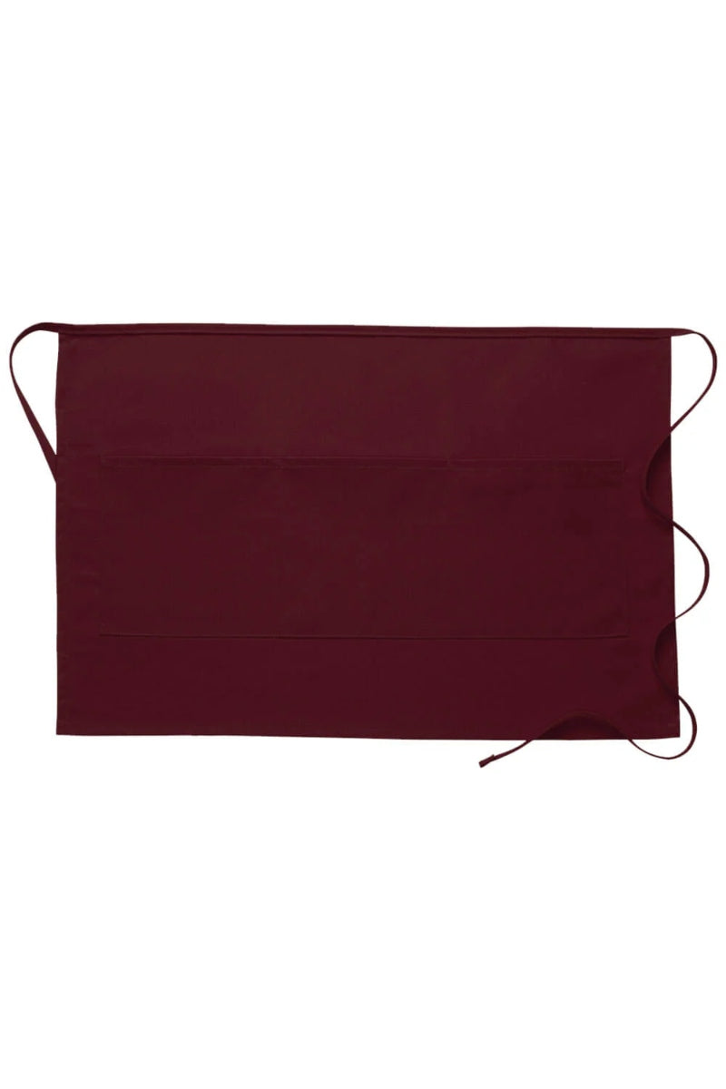 Maroon Deluxe Half Bistro Apron (3 Pockets)