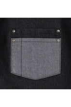 Black Contrast Denim Bib Adjustable Apron (2 Pocket)