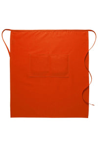 Orange Deluxe Full Bistro Apron (Center Divided Pocket)