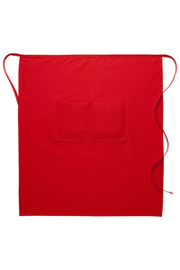 Red Deluxe Full Bistro Apron (Center Divided Pocket)