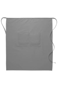 Silver Deluxe Full Bistro Apron (Center Divided Pocket)