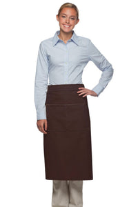 Brown Deluxe Full Bistro Apron (Center Divided Pocket)