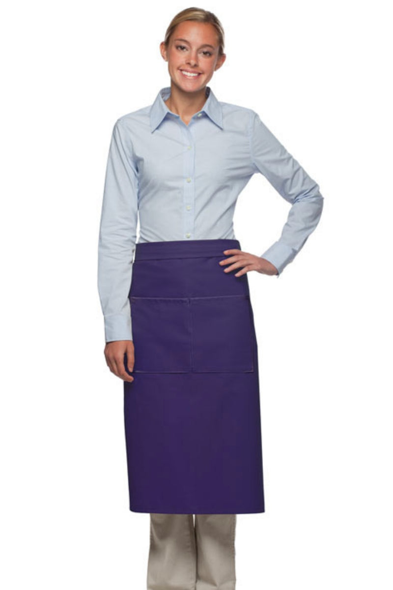 Purple Deluxe Full Bistro Apron (Center Divided Pocket)