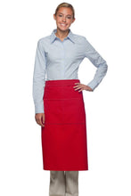 Red Deluxe Full Bistro Apron (Center Divided Pocket)