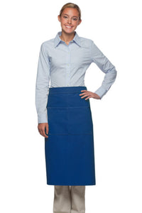 Royal Blue Deluxe Full Bistro Apron (Center Divided Pocket)