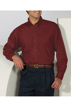 Men's Lightweight Long Sleeve Poplin Shirt - Burgundy