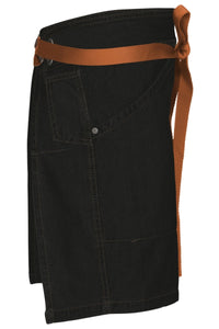 Berkeley Black Denim Half Bistro Snap Apron