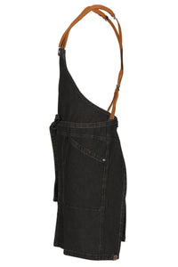 Berkeley Black Denim Short Bib Snap Apron