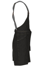 Berkeley Black Denim Short Bib Snap Apron