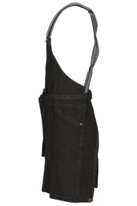 Berkeley Black Denim Short Bib Snap Apron