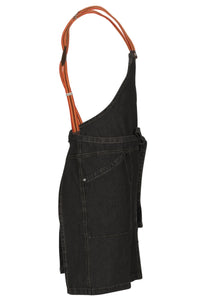 Berkeley Black Denim Short Bib Snap Apron