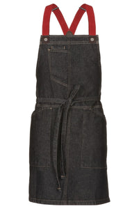 Berkeley Black Denim Short Bib Snap Apron