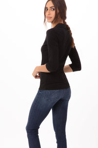 Women's Definity Black 3/4 Sleeve Shirt