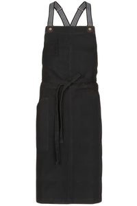 Berkeley Jet Black Denim Chef's Bib Snap Apron