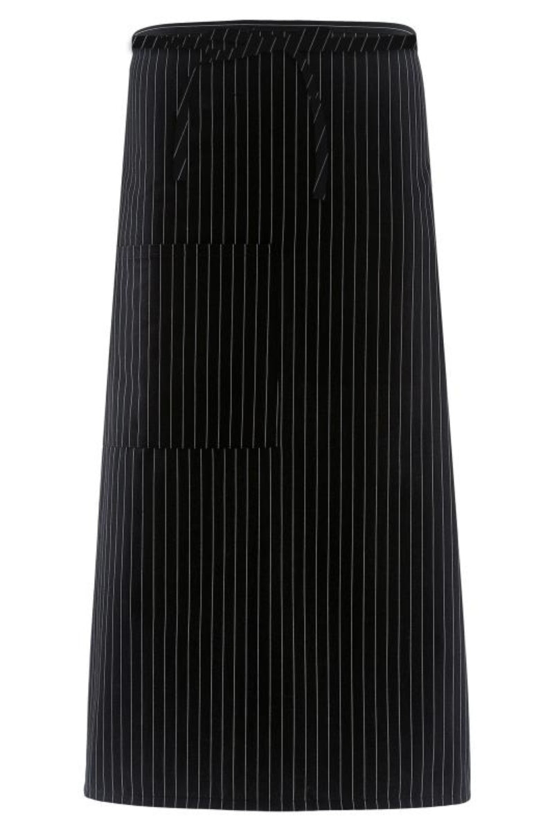 Black & White Pinstripe Bistro Apron (1 Pocket w/ Pencil Divide)