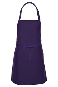 Purple Bib Adjustable Apron (2-Patch Pockets)