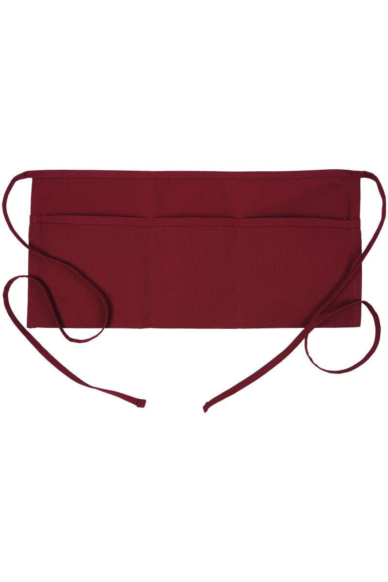 Burgundy Waist Apron (3 Pockets)