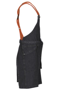 Berkeley Indigo Blue Denim Short Bib Snap Apron