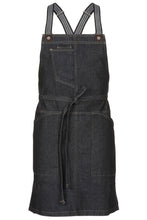 Berkeley Indigo Blue Denim Short Bib Snap Apron