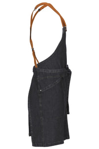 Berkeley Indigo Blue Denim Short Bib Snap Apron