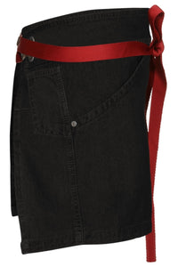 Berkeley Jet Black Denim Waist Snap Apron