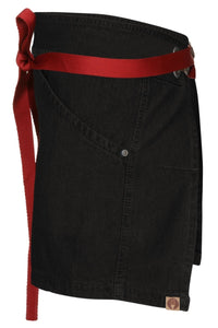 Berkeley Jet Black Denim Waist Snap Apron