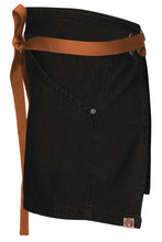 Berkeley Jet Black Denim Waist Snap Apron