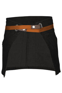 Berkeley Jet Black Denim Waist Snap Apron