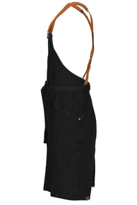 Berkeley Jet Black Denim Bib Snap Apron