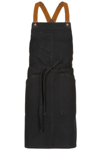 Berkeley Jet Black Denim Bib Snap Apron