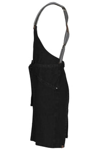 Berkeley Jet Black Denim Bib Snap Apron