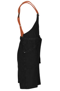 Berkeley Jet Black Denim Bib Snap Apron