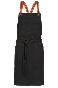 Berkeley Jet Black Denim Bib Snap Apron