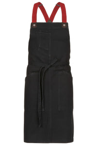 Berkeley Jet Black Denim Bib Snap Apron