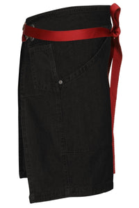 Berkeley Jet Black Denim Half Bistro Snap Apron