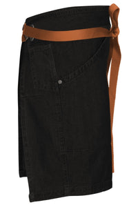 Berkeley Jet Black Denim Half Bistro Snap Apron