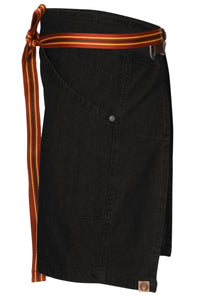 Berkeley Jet Black Denim Half Bistro Snap Apron