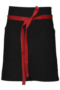 Berkeley Jet Black Denim Half Bistro Snap Apron