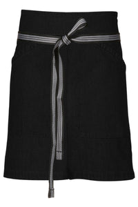 Berkeley Jet Black Denim Half Bistro Snap Apron