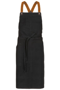 Berkeley Jet Black Denim Chef's Bib Snap Apron