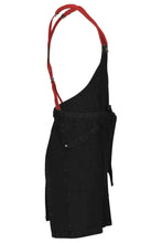 Berkeley Jet Black Denim Short Bib Snap Apron