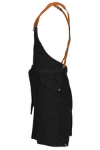 Berkeley Jet Black Denim Short Bib Snap Apron