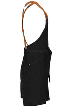 Berkeley Jet Black Denim Short Bib Snap Apron