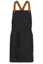 Berkeley Jet Black Denim Short Bib Snap Apron