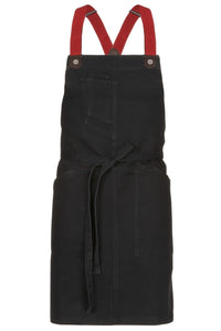 Berkeley Jet Black Denim Short Bib Snap Apron