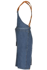 Berkeley Medium Blue Denim Chef's Bib Snap Apron