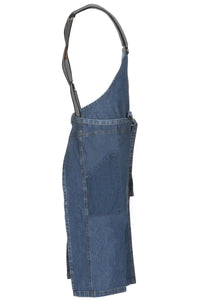 Berkeley Medium Blue Denim Chef's Bib Snap Apron