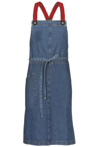 Berkeley Medium Blue Denim Chef's Bib Snap Apron